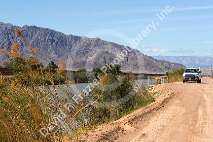 The U.S./Mexico border along the All American Canal near Calexico, California.