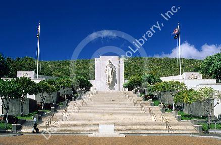 The Punch Bowl National Cemetery in Honolulu, Hawaii.