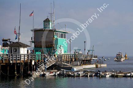 The Green Pier in Avalon Harbor on Catalina Island, California, USA.