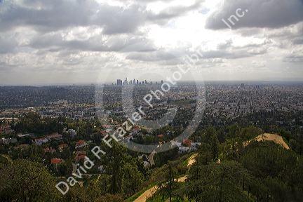 View of Los Angeles haze from the Griffith Observatory, Los Angeles, California, USA.