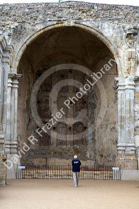 Ruins of the Great Stone Church at Mission San Juan Capistrano, California, USA.