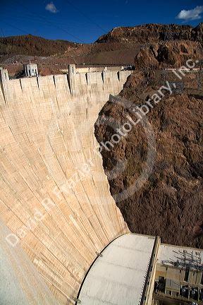 The Hoover Dam on the border between the states of Arizona and Nevada, USA.