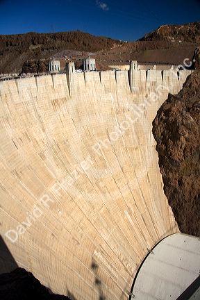 The Hoover Dam on the border between the states of Arizona and Nevada, USA.