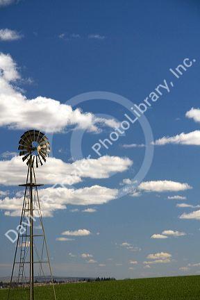 Windmill on a farm in Canyon County, Idaho, USA.