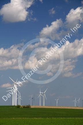 Wind turbines of the Smoky Hills Wind Farm in Ellsworth County, Kansas, USA.