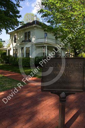 Dwight D. Eisenhower boyhood home located in Abilene, Kansas, USA.