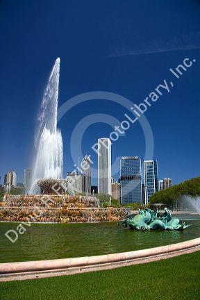 Buckingham Fountain located in Grant Park, Chicago, Illinois, USA.
