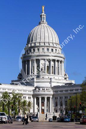 Wisconsin State Capitol building in Madison, Wisconsin, USA.