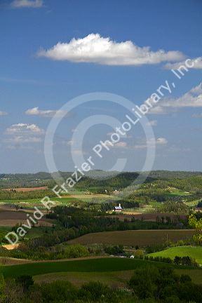 Scenic view of farmland south of Arcadia, Wisconsin, USA.