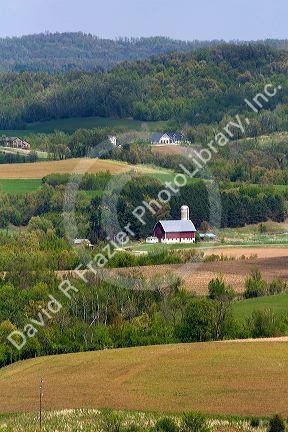 Scenic view of farmland south of Arcadia, Wisconsin, USA.
