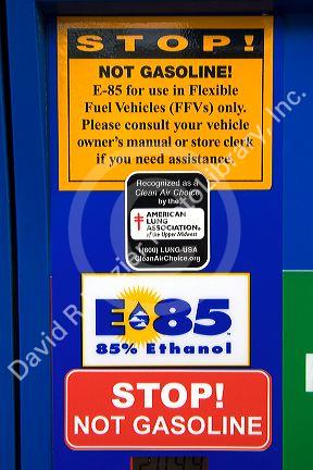 85% Ethanol fuel pump in Minnesota, USA.