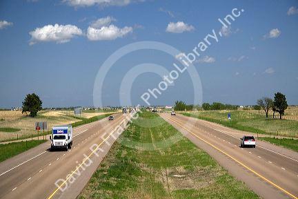 Interstate 70 in Ellsworth County, Kansas, USA.