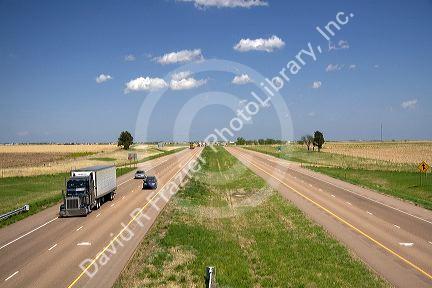 Interstate 70 in Ellsworth County, Kansas, USA.