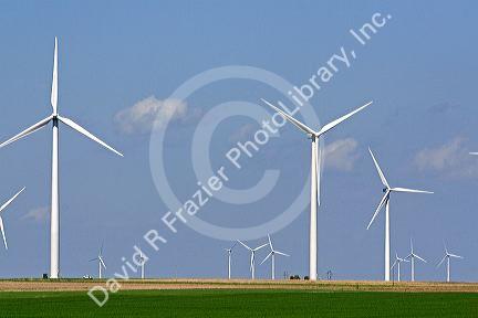Wind turbines of the Smoky Hills Wind Farm in Ellsworth County, Kansas, USA.
