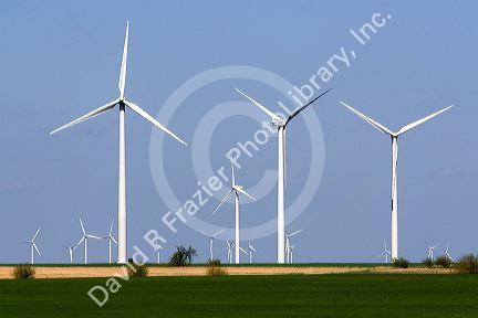 Wind turbines of the Smoky Hills Wind Farm in Ellsworth County, Kansas, USA.