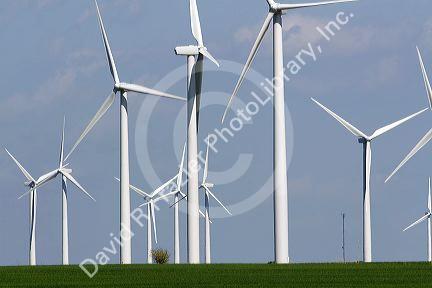 Wind turbines of the Smoky Hills Wind Farm in Ellsworth County, Kansas, USA.