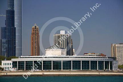 Shedd Aquarium located on the shore of Lake Michigan in Chicago, Illinois, USA.