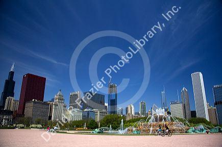 Buckingham Fountain located in Grant Park, Chicago, Illinois, USA.