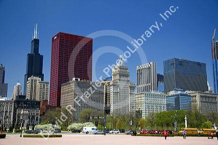 Grant Park located in the Loop community area of Chicago, Illinois, USA.