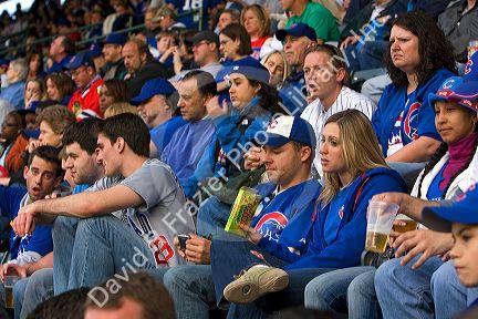 Chicago Cubs fans at Wrigley Field in Chicago, Illinois, USA.