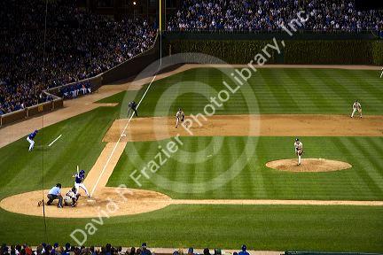 Wrigley Field during a Cubs baseball game in Chicago, Illinois, USA.