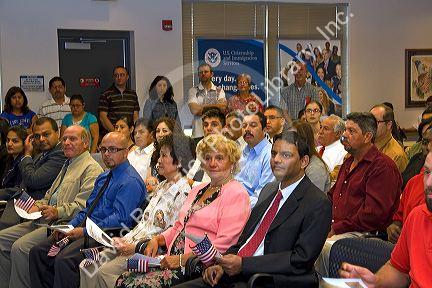 New United States citizens attend a citizenship ceremony in Idaho, USA.