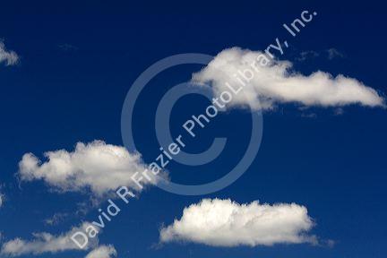 Cumulus clouds and blue sky.
