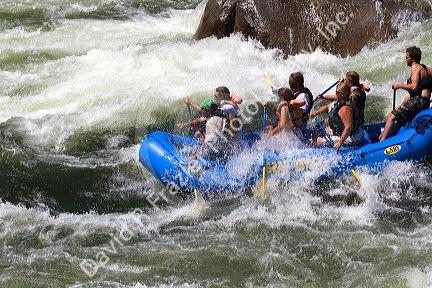Whitewater rafting the main Payette River in southwestern Idaho, USA.