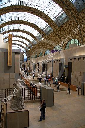 Interior of the Musee d'Orsay located in Paris, France.