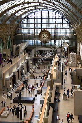 Interior of the Musee d'Orsay located in Paris, France.
