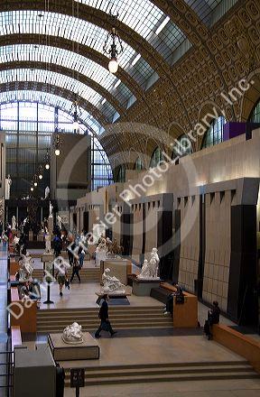 Interior of the Musee d'Orsay located in Paris, France.