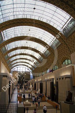 Interior of the Musee d'Orsay located in Paris, France.
