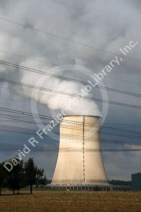 The Cattenom Nuclear Power Plant located in the Cattenom commune along the Moselle River in France.