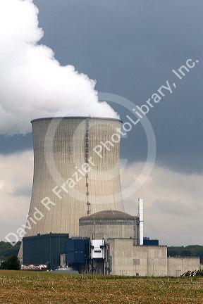 The Cattenom Nuclear Power Plant located in the Cattenom commune along the Moselle River in France.