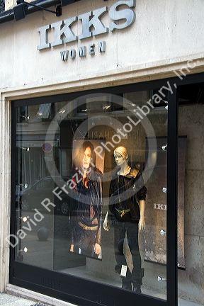 Storefront of Ikks womens clothing store in Nancy, France.