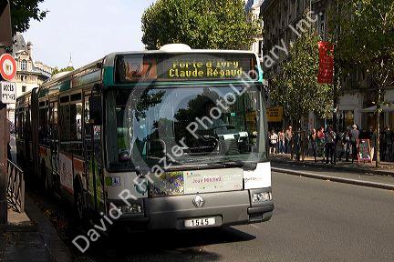 Public transportation bus in Paris, France.