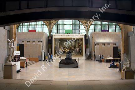 Interior of the Musee d'Orsay located in Paris, France.