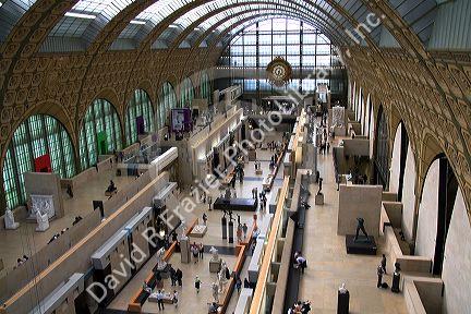 Interior of the Musee d'Orsay located in Paris, France.