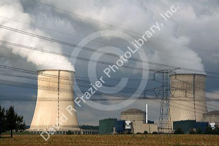 The Cattenom Nuclear Power Plant located in the Cattenom commune along the Moselle River in France.