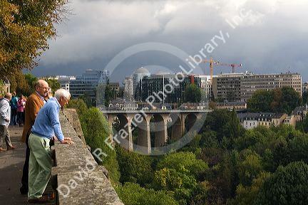 The Passerelle viaduct in Luxembourg City, Luxembourg.