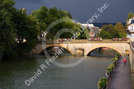 Bridge crossing a canal in Metz, France.