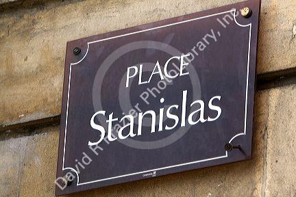 Sign for Place Stanislas in Nancy, France.