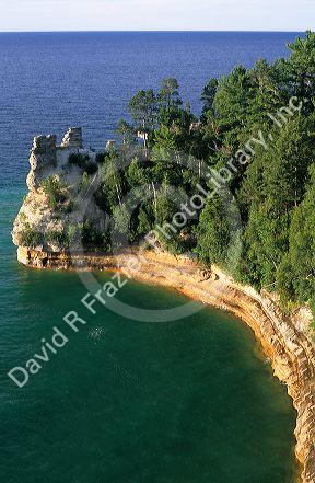 Miners Castle at the Picture Rocks in Munising along the shores of Lake Superior, Michigan.