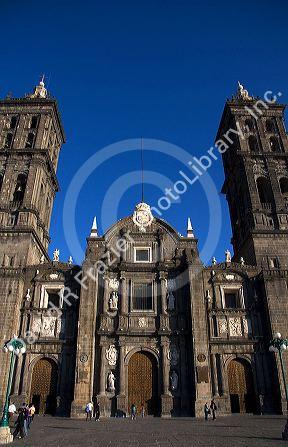 The Puebla Cathedral in the city of Puebla, Puebla, Mexico.
