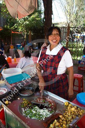 Food vendor along the Xochimilco canals within Mexico City, Mexico.