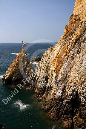 The La Quebrada Cliff Divers perform for the public from the cliffs of La Quebrada in Acapulco, Guerrero, Mexico.