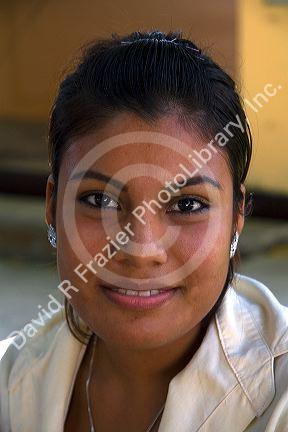 Portrait of a mexican female student on the campus of Universidad Autonoma de Guerro located in Acapulco, Guerrero, Mexico.