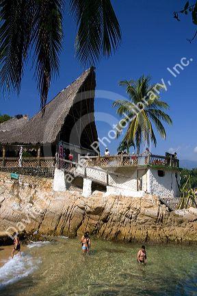 El Palao Island Club located on Island Roqueta, Acapulco, Guerrero, Mexico.