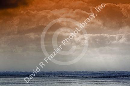 Sunset on the Pacific Ocean along the Washington coast.