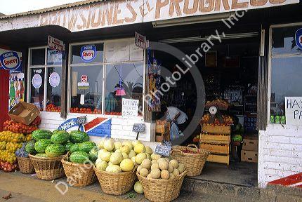 Roadside produce stand in Chile.